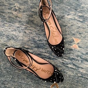 Sam Edelman Lucien Star Embroidered Heels Suede 10